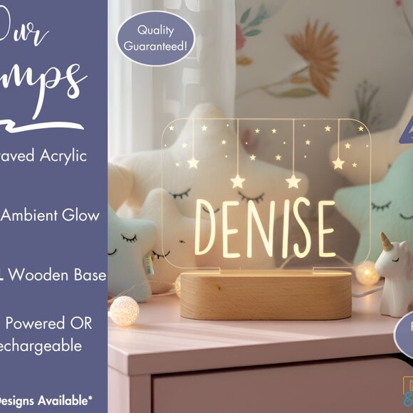 Personalized Flower LED Light | Minimalist Kids Bedroom Name Sign - Picture 3 of 8